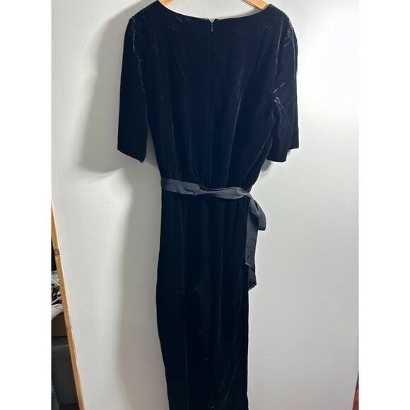 Ann Taylor Velvet Jumpsuit with sash tie size 14T NWT - Picture 4 of 8